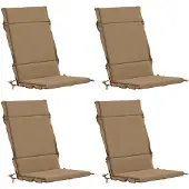 vidaXL Kussen voor stoel met hoge rug GEMERT 4 st 100% Polyester Taupe