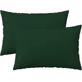 vidaXL Kussensloop 2 st HEERLEN Donkergroen 50 x 70 cm Stof