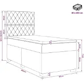 vidaXL Boxspringbed met matras, lichtgrijs, 80 x 200 cm, fluweel