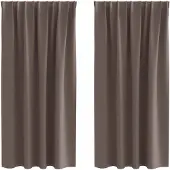 vidaXL Blackout Gordijnen met Ringen 2 st Donkerbruin 175 x 140 cm