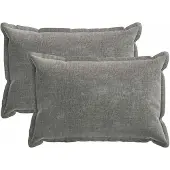 vidaXL Kussensloop 2 st HOUTEN Donkergrijs 50 x 70 cm Chenille Stof