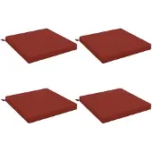 vidaXL Zitkussens SOEST 4 st 100% Polyester Rood 60 x 60 x 7 cm