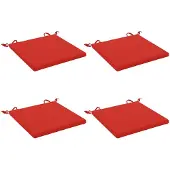 vidaXL Zitkussens SOEST 4 st 100% Polyester Rood 45 x 45 x 3 cm