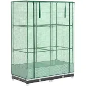 vidaXL Verhoogde tuinbed met kasopbouw, rattanlook, 80x40x123 cm