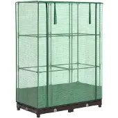 vidaXL Verhoogde tuinbed met kasopbouw, rattanlook, 80x40x123 cm
