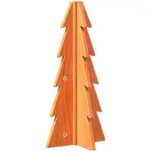 vidaXL Kerstdecoratie kerstboom 49 cm massief grenenhout wasbruin