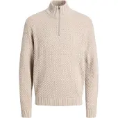 Jack & Jones Trui Jjblake Knit Half Zip 12299097 Moonbeam Mannen Maat - S