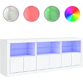vidaXL Dressoir met LED-verlichting, wit, 181,5 x 37 x 67 cm