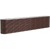 vidaXL Plantenbak 332x40x68 cm gegalvaniseerd staal bruin
