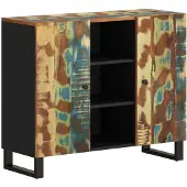 vidaXL Dressoir met 2 deuren, 90x33x75 cm, massief gerecycled hout