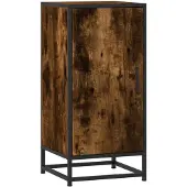 vidaXL Dressoir, gerookt eikenfineer, 35,5 x 35 x 76 cm, houtvezel en metaal
