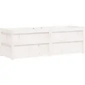 vidaXL Plantenbak 150x50x50 cm massief grenenhout wit