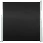 vidaXL Windscherm uittrekbaar 140x314 cm zwart