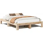 vidaXL Bedframe zonder matras massief grenenhout 140x190 cm