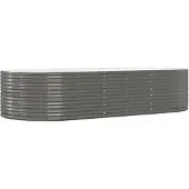 vidaXL Plantenbak 291x140x68 cm gegalvaniseerd staal grijs