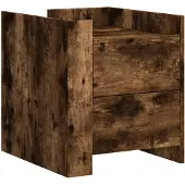 vidaXL Nachtkastje 45x50x50 cm bewerkt hout gerookt eikenkleurig