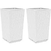 vidaXL Plantenbakken 2 st 32,5x32,5x57 cm polypropeen wit