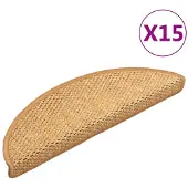 vidaXL Trapmatten zelfklevend 15 st sisal-look 56x17x3 cm sisalkleurig