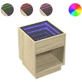 vidaXL Salontafel met Infinity LED 40x40x50 cm sonoma eikenkleurig