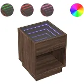 vidaXL Salontafel met Infinity-LED, bruin, eikenlook, 40x40x50 cm