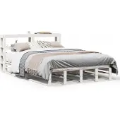 vidaXL Bedframe zonder matras massief grenenhout wit 120x200 cm