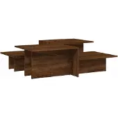 vidaXL Salontafels 2 st bewerkt hout bruin eikenkleur