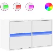 vidaXL TV-wandmeubel met LED-verlichting, wit, 80x31x45 cm