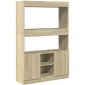 vidaXL Hoge kast 92x33x140 cm bewerkt hout sonoma eikenkleurig