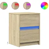 vidaXL Nachtkastjes met LED-verlichting 2 st bewerkt hout sonoma eiken