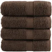 vidaXL Premium washandjes SOLUND 4 stuks bruin 30x30 cm 600 g/m²