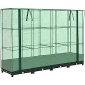 vidaXL Verhoogde tuinbed met kasafdekking, rattanlook, 160x40x123 cm