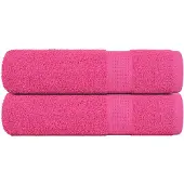 vidaXL Douchehanddoeken FROGN 2 st 70x140 cm 360 g/m² roze