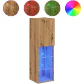 vidaXL Tv-meubel met LED-verlichting 30,5x30x102 cm artisanaal eiken