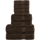 vidaXL 8-delige Handdoekenset SOLUND 600 g/m² bruin
