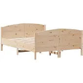 vidaXL Bedframe zonder matras massief grenenhout 140x200 cm