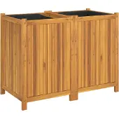 vidaXL Plantenbak met voering 100x50x75 cm massief acaciahout