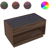 vidaXL Salontafel met Infinity-LED, bruin, eikenlook, 90x50x50 cm