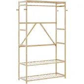 vidaXL Kledingrek met schappen 110x40x175 cm bamboe