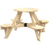 vidaXL Picknicktafel voor 4 kinderen met parasolgat rond vurenhout