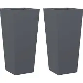 vidaXL Plantenbakken 2 st 35x35x75 cm staal antracietkleurig