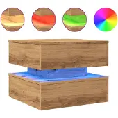 vidaXL Salontafel met LED-verlichting, Artisan-eikenhout, 50x50x40 cm