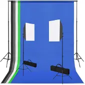 vidaXL Fotostudioset met softboxlampen en achtergronden