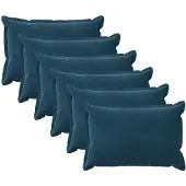 vidaXL Kussen met kussen HOUTEN 6 st Blauw fluweel