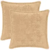 vidaXL Kussensloop 2 st HOUTEN Crèmekleurig 45 x 45 cm