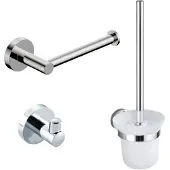 FortiFura Calvi Toiletset - toiletborstelhouder - open - handdoekhaak - toiletrolhouder - zonder klep - chroom SW639922/SW639924/SW639926