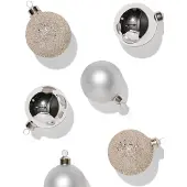 HEMA Kerstballen glas zilver - 6 stuks