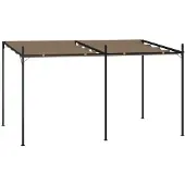 vidaXL Prieel met uittrekbaar dak 400x300x233 cm taupe