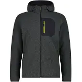 CMP - Jacket Fix Hood 36H1307 - Fleecevest 54, zwart/grijs