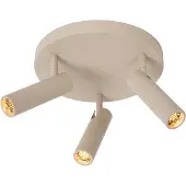Lucide Strakke Plafondlamp Grado 3 Lichts Zand Bruin