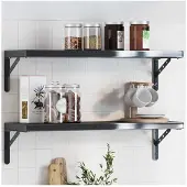 vidaXL Plankdragers 4 st 23,5x2,5x15,5 cm roestvrijstaal zwart